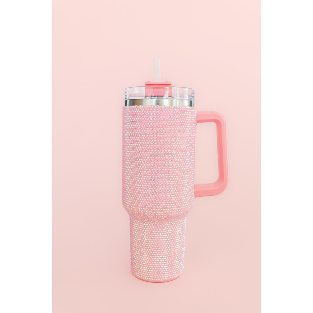 Light Pink Rhinestone 40oz Tumbler