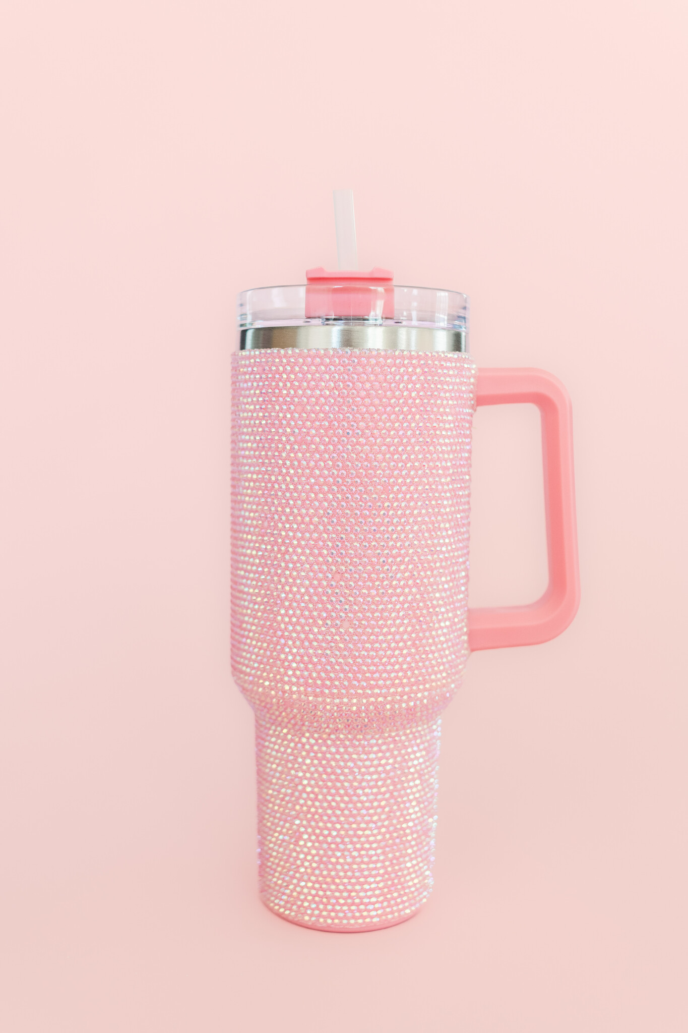 Rhinestone Light Pink 40oz Tumbler - Rock Paper Scissors