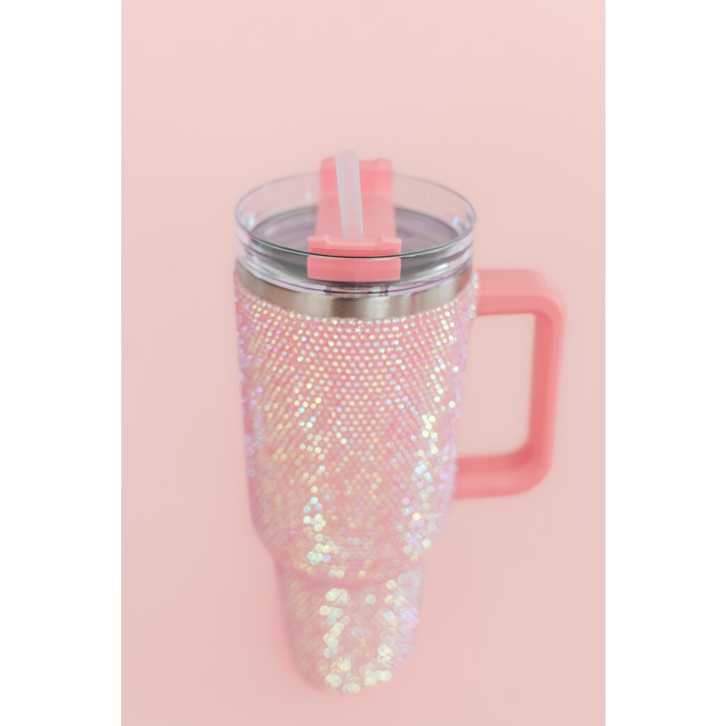 Light Pink Rhinestone 40oz Tumbler