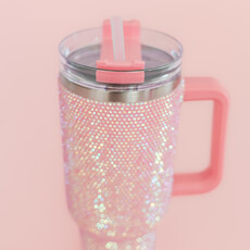 Light Pink Rhinestone 40oz Tumbler