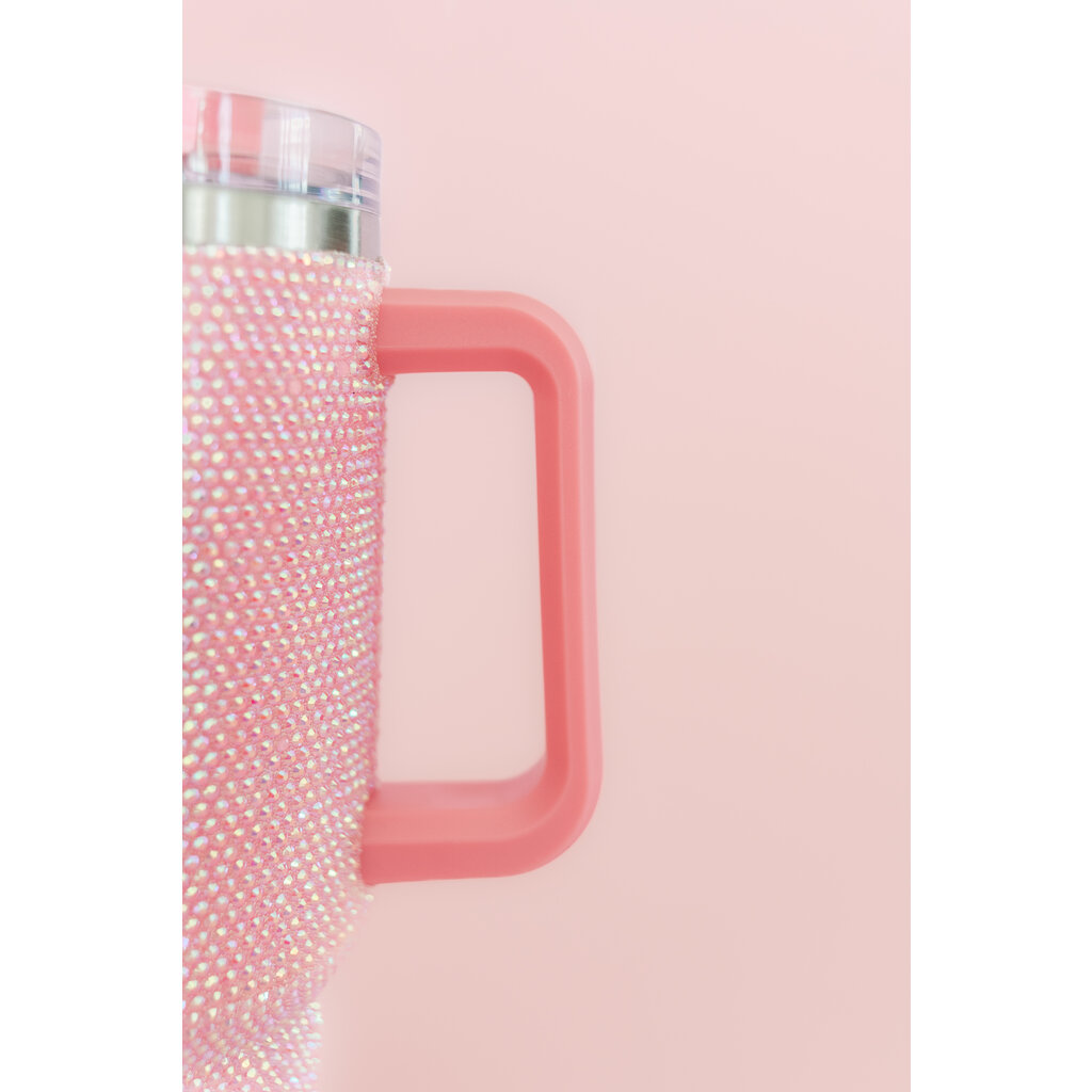 Light Pink Rhinestone 40oz Tumbler