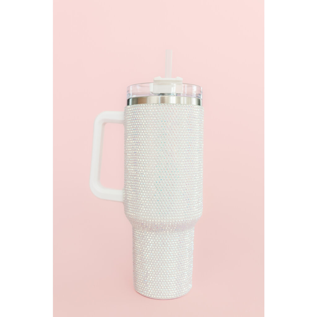 White Rhinestone 40oz Tumbler