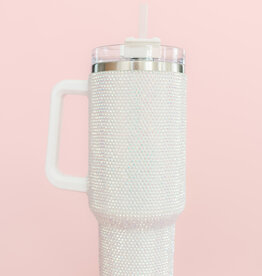 White Rhinestone 40oz Tumbler