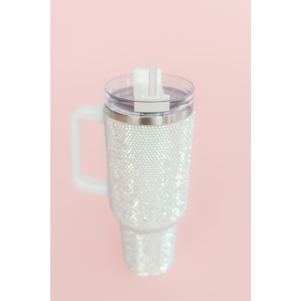 White Rhinestone 40oz Tumbler