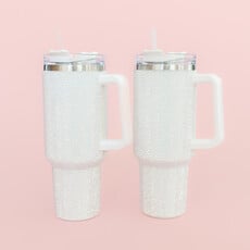 White Rhinestone 40oz Tumbler