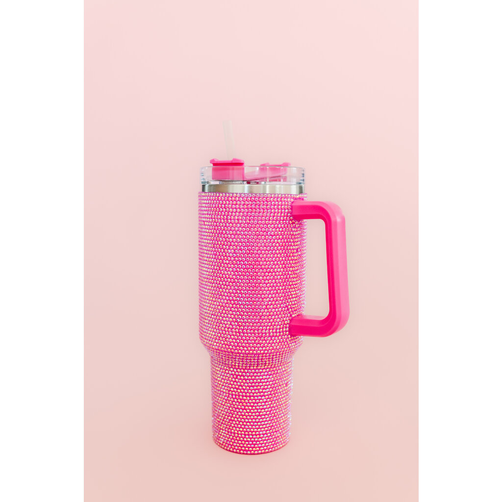 Hot Pink Rhinestone 40oz Tumbler