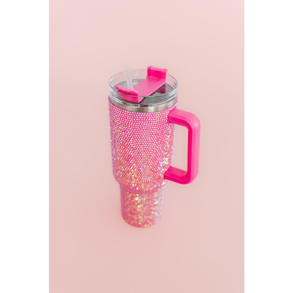 Hot Pink Rhinestone 40oz Tumbler