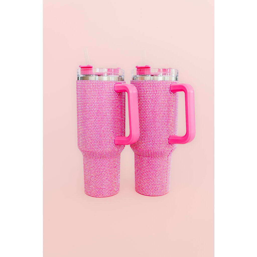 Hot Pink Rhinestone 40oz Tumbler