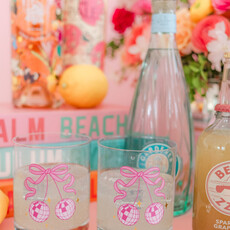 Pink Disco Ball Cherries Cocktail Glass Pink Disco Ball Cherries Cocktail Glass