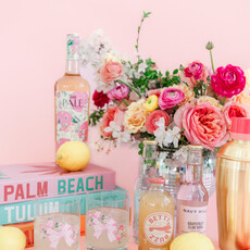 Coquette Pink Bow Floral Cocktail Glass