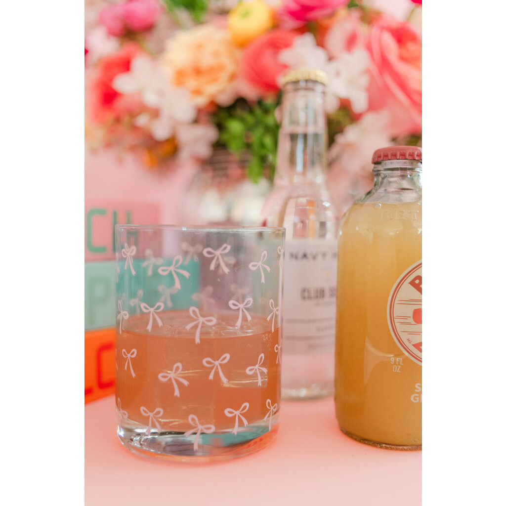 Pink Bows Cocktail Glass