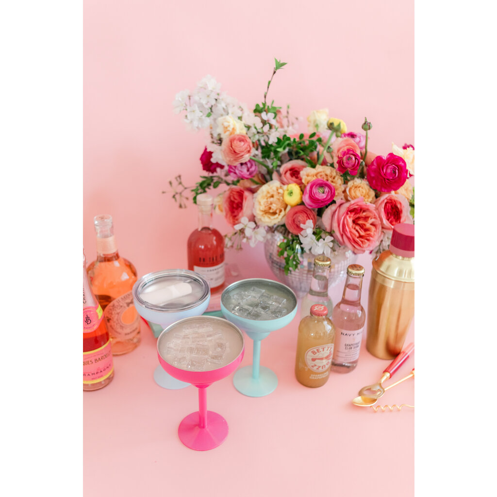 Blue Margarita 8oz Glass & Lid