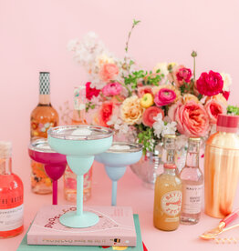 Hot Pink Margarita 8oz Glass & Lid