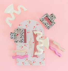 Pink and Leopard Wavy Hair Clip Set