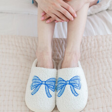 Blue Bow Slippers