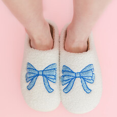 Blue Bow Slippers
