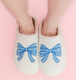 Blue Bow Slippers