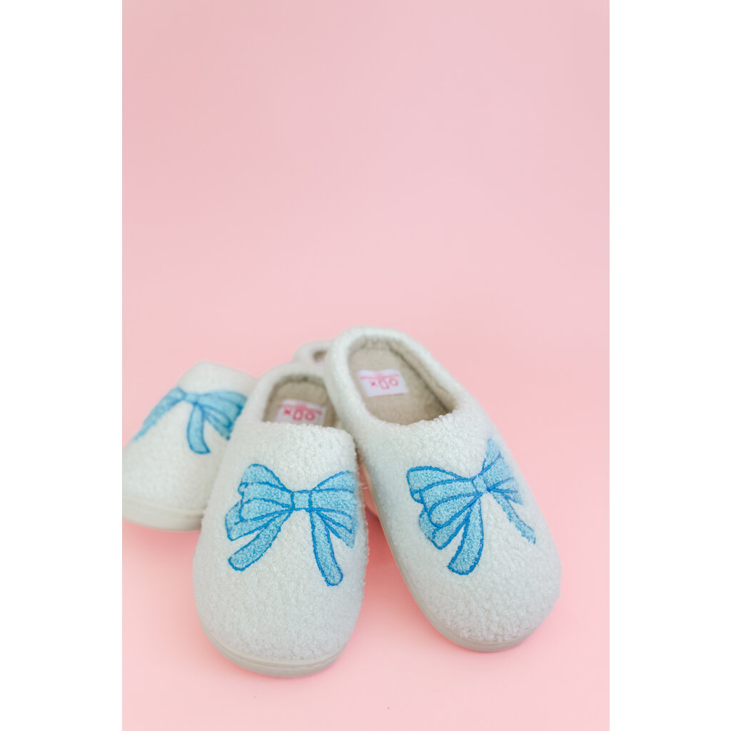 Blue Bow Slippers