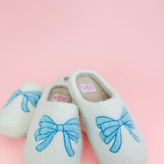 Blue Bow Slippers