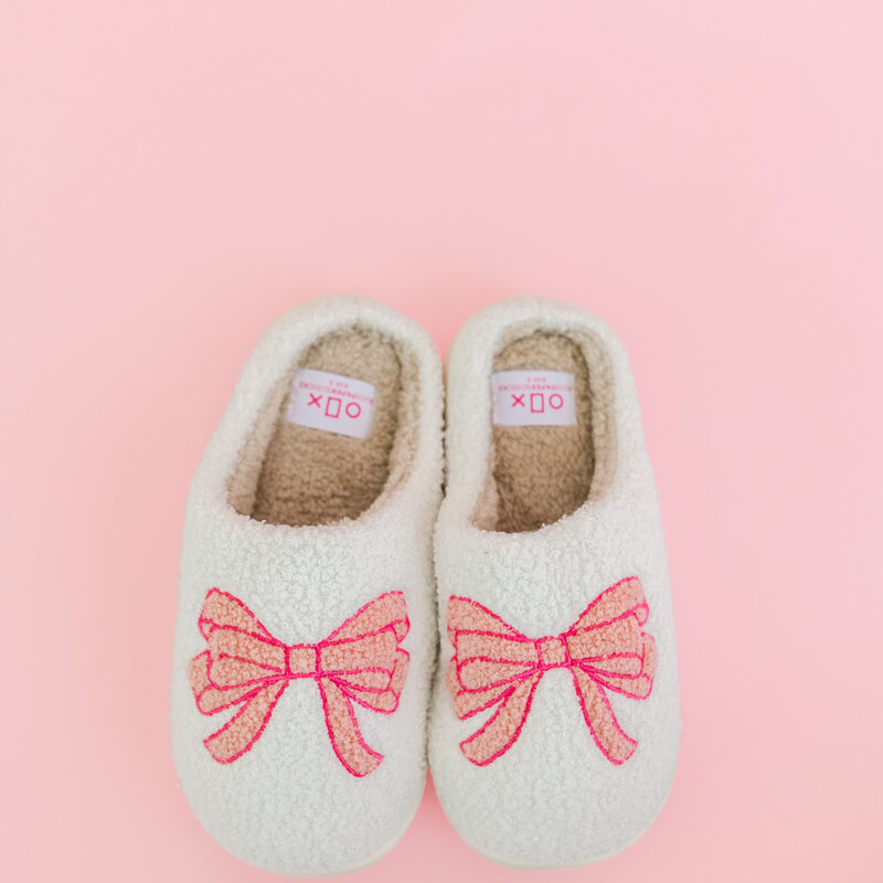 Pink Bow Slippers