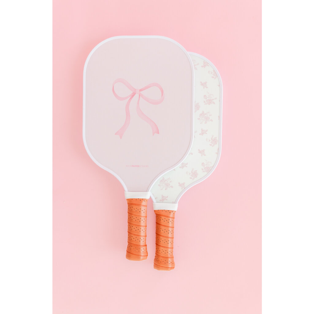 Coquette Pink Bow Floral Pickleball Paddle