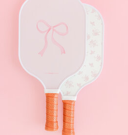 Coquette Pink Bow Floral Pickleball Paddle