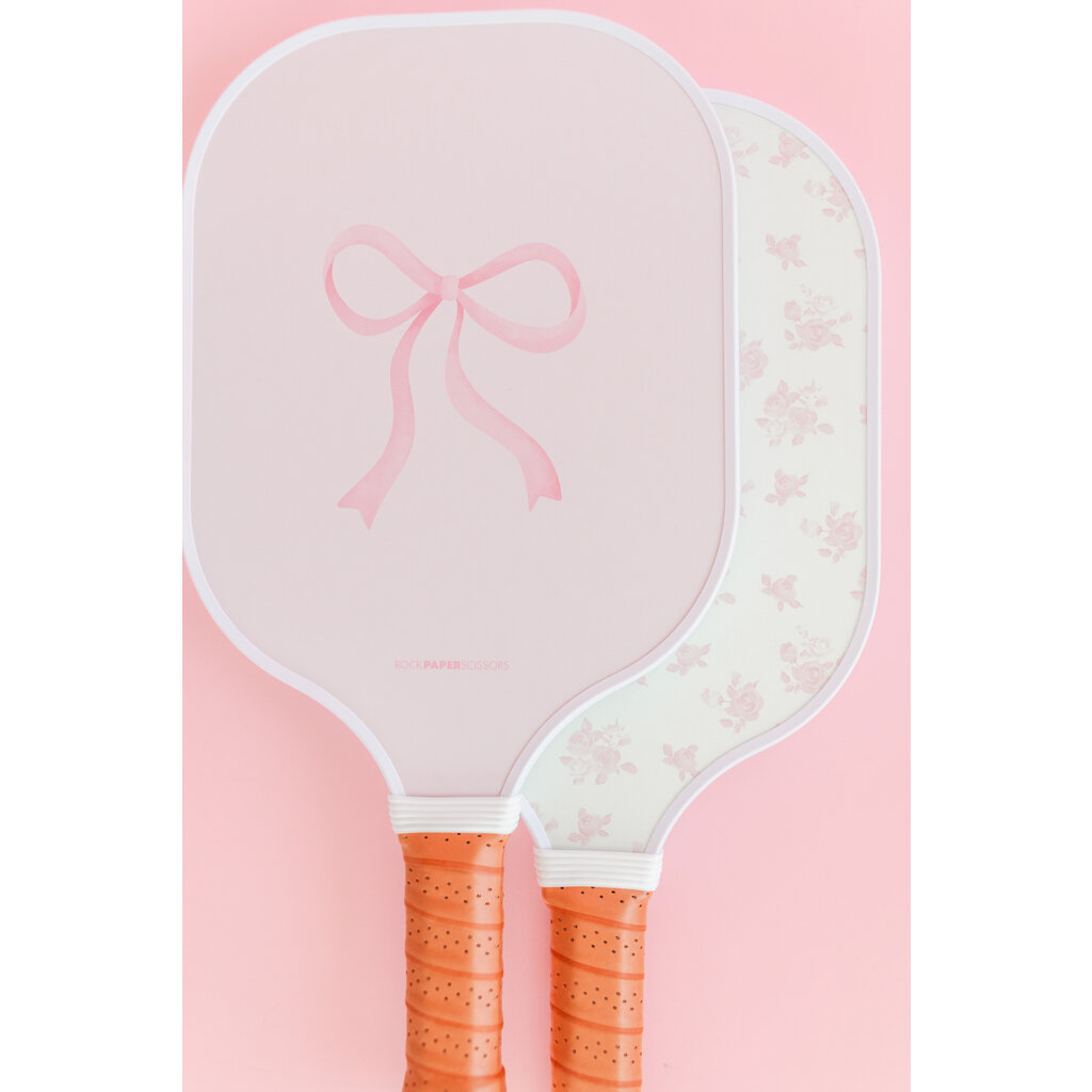 Coquette Pink Bow Floral Pickleball Paddle