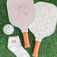 Coquette Pink Bow Floral Pickleball Paddle