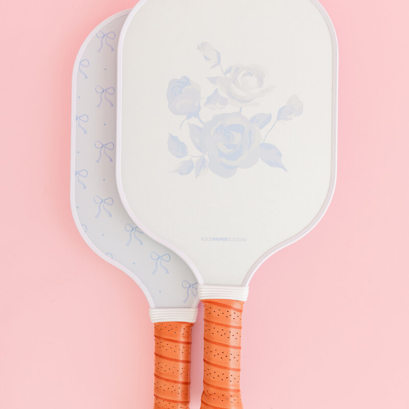 Coquette Blue Bow Floral Pickleball Paddle