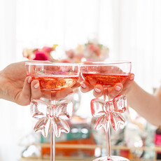 Pink Bow Coupe Wine Glass Pink Bow Coupe Wine Glass