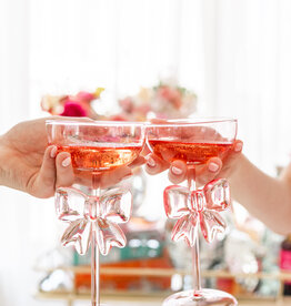 Pink Bow Coupe Wine Glass