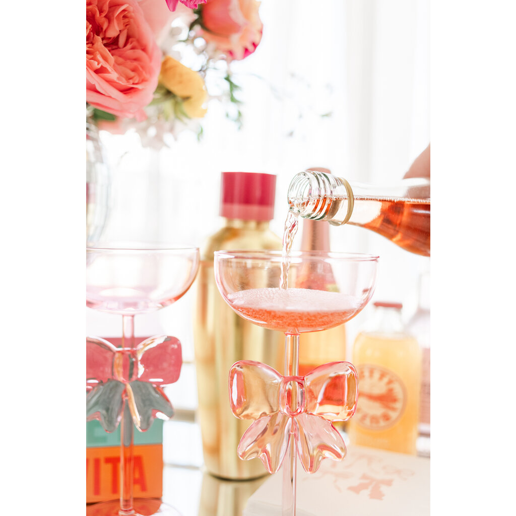 Pink Bow Coupe Wine Glass