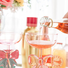 Pink Bow Coupe Wine Glass Pink Bow Coupe Wine Glass