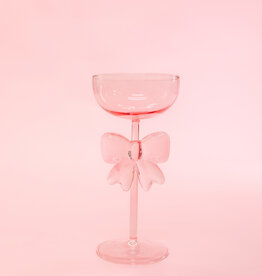 Pink Bow Coupe Wine Glass