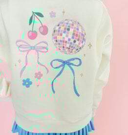 Cream Disco Ball and Bows Sweatshirt