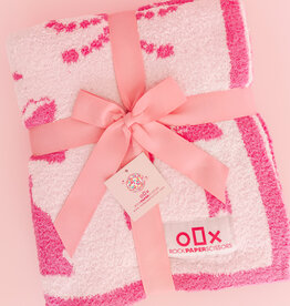 Cozy Pink Bow Luxury Throw Blanket