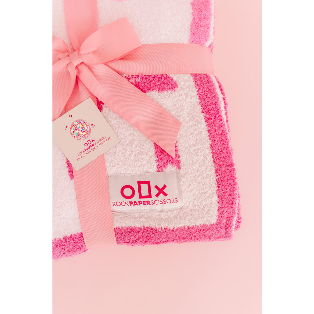 Cozy Pink Bow Luxury Throw Blanket