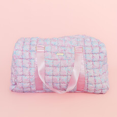 Watercolor Floral Bow Quilted Weekender Duffle Bag
