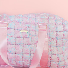 Watercolor Floral Bow Quilted Weekender Duffle Bag