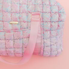 Watercolor Floral Bow Quilted Weekender Duffle Bag