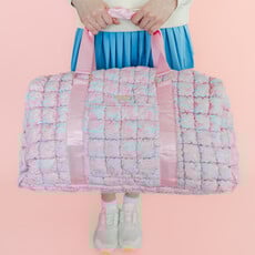 Watercolor Floral Bow Quilted Weekender Duffle Bag