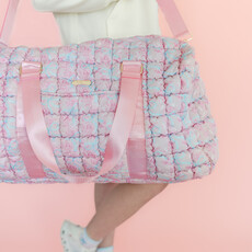 Watercolor Floral Bow Quilted Weekender Duffle Bag