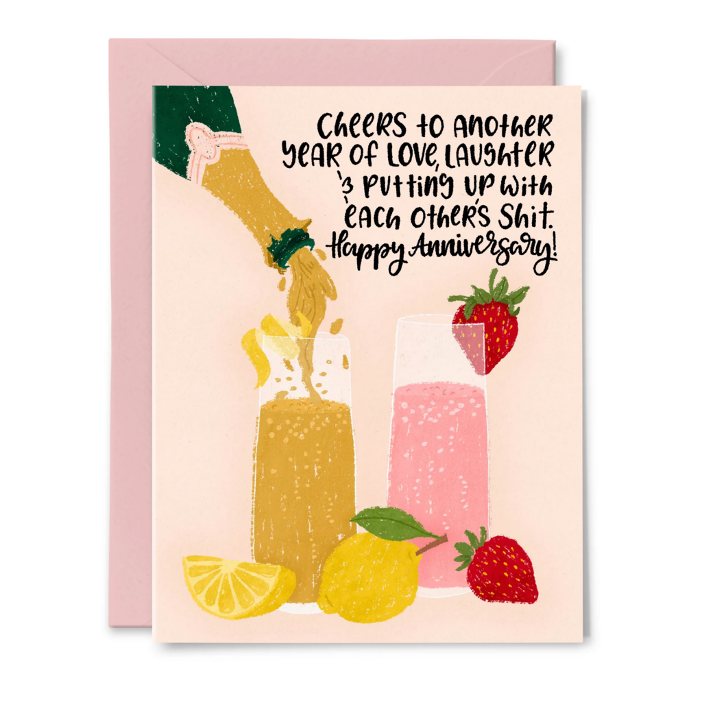 Cheers To Another Year Anniversary Card