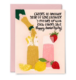 Cheers To Another Year Anniversary Card