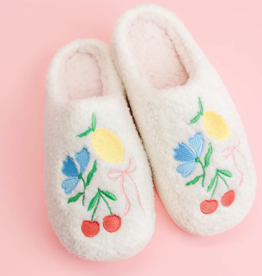 Fruit Cocktail Embroidery Slippers
