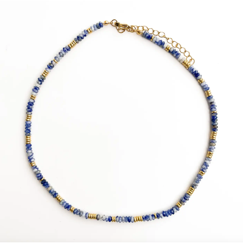 Coastal Blue Gemstone Bead Necklace