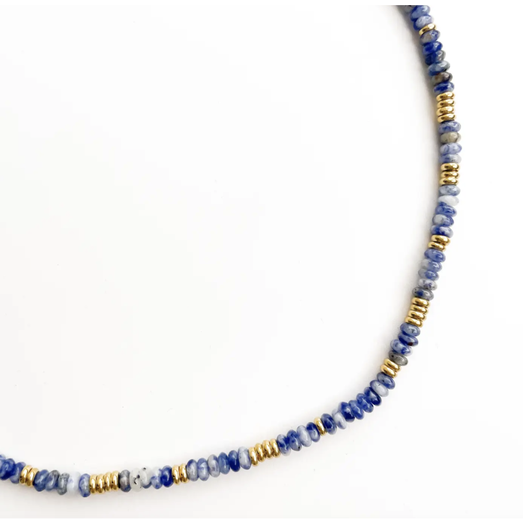 Coastal Blue Gemstone Bead Necklace