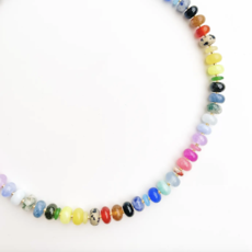 Color Theory Rainbow Gemstone Bead Necklace