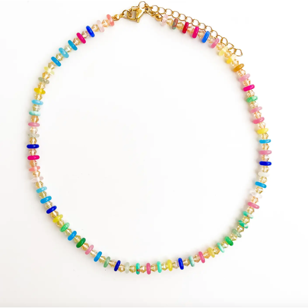 Confetti Crush Rainbow Gemstone Bead Necklace