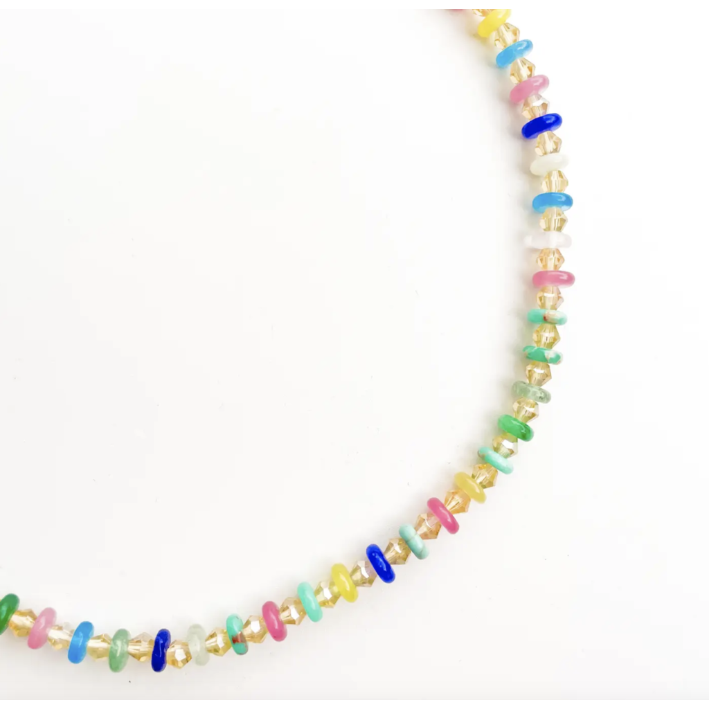 Confetti Crush Rainbow Gemstone Bead Necklace